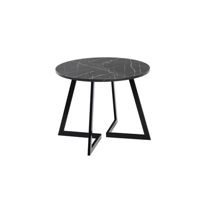 Стол раздвижной «РИМ», d=1050(1500)×1050×760 мм, цвет камень чёрный/опора чёрный