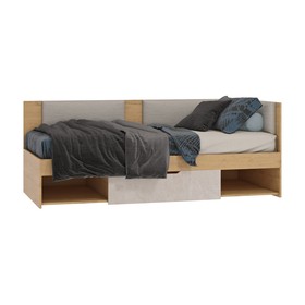 Диван-кровать «Стэнфорд» с ящиком, 2000 × 900 мм, цвет слейт / ткань корсо серый светлый