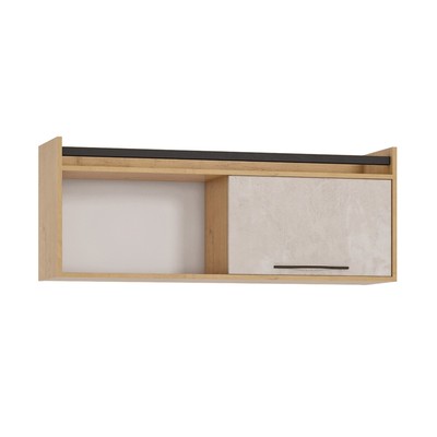 Полка «Стэнфорд», 1200×311×466 мм, цвет дуб бунратти/слейт/чёрный