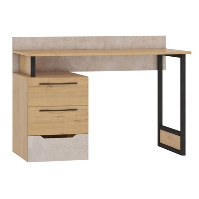 Стол письменный «Стэнфорд», 1200×568×846 мм, цвет дуб бунратти/слейт/чёрный