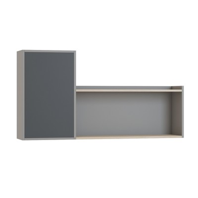 Полка «Тиволи», 1250 × 244 × 656 мм, цвет дуб сонома / глиняный серый / графит серый