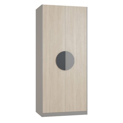 Шкаф для одежды «Тиволи», 2-х дверный, 932 × 592 × 2153 мм, дуб сонома / глиняный серый