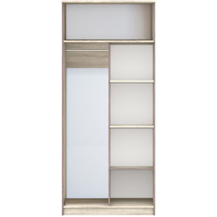 Шкаф «Диско» для платья, 2-х дверный, 902 × 515 × 2072 мм, цвет дуб сонома / шоколад - фото 1907463371