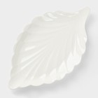 Блюдо «Лист», 25.5×14.5 см, керамика, белое - Фото 2