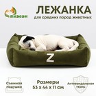 Лежанка "Z",  53 х  44 х  11 см, зелёная, мебельная ткань - Фото 1