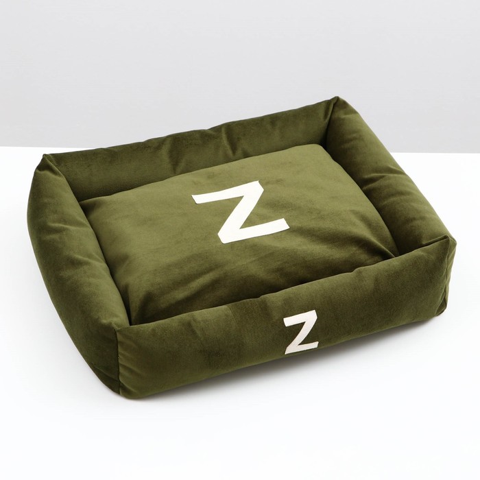 Лежанка "Z",  53 х  44 х  11 см, зелёная, мебельная ткань - фото 1907463499