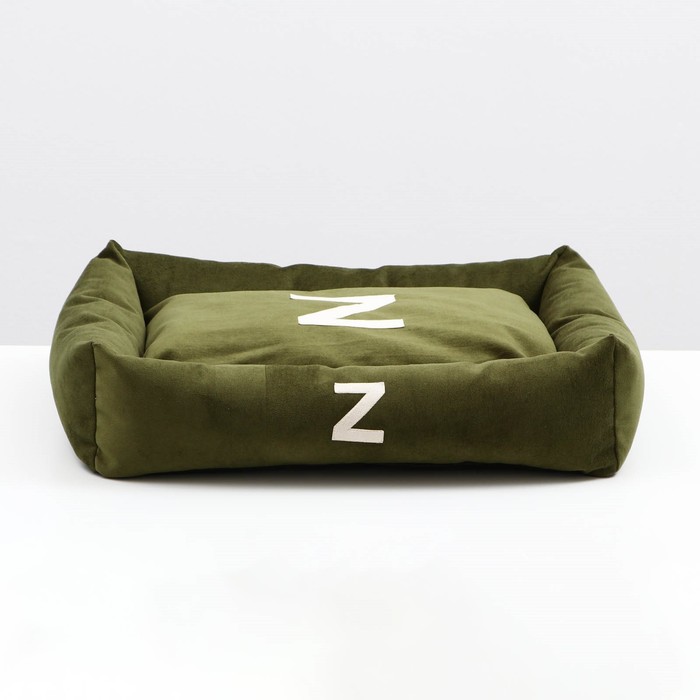 Лежанка "Z",  53 х  44 х  11 см, зелёная, мебельная ткань - фото 1888340888