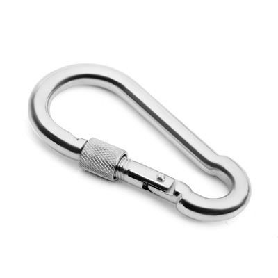 Карабин монтажный с фиксатором ТУНДРА krep, DIN5299D, 10×100 мм, оцинкованный, 1 шт.