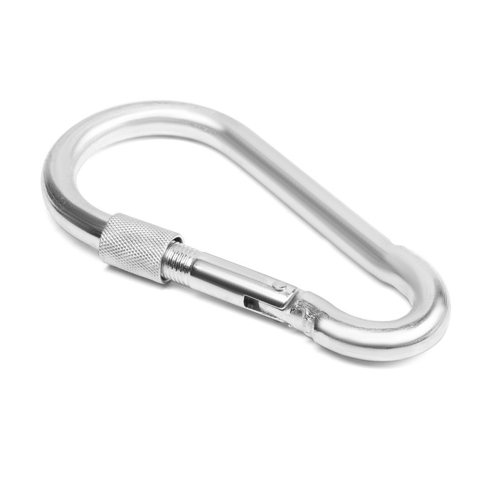 Карабин монтажный с фиксатором ТУНДРА krep, DIN5299D, 13×160 мм, оцинкованный, 1 шт. - Фото 1