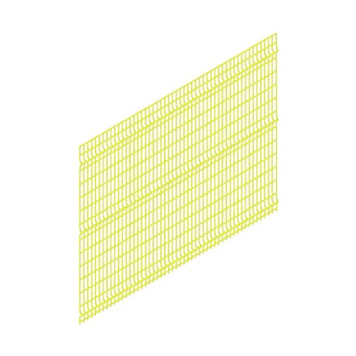 Панельное ограждение, 2.03 × 2.5 м, ячейка 200 × 55 мм, диаметр прута 3.5 мм, цвет жёлтый