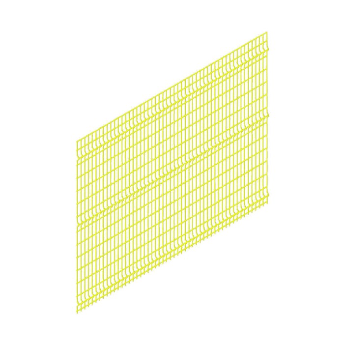 Панельное ограждение, 2.03 × 2.5 м, ячейка 200 × 55 мм, диаметр прута 3.5 мм, цвет жёлтый