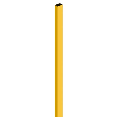 Столб, 60 × 40 мм, толщина 1.2 мм, высота 2.5 м, под бетон, с заглушкой, цвет жёлтый