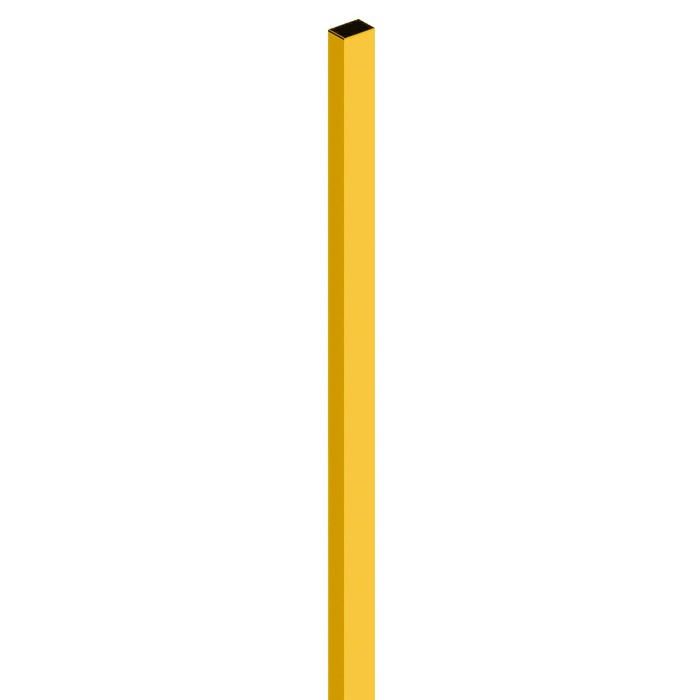 Столб, 60 × 40 мм, толщина 1.2 мм, высота 2.5 м, под бетон, с заглушкой, цвет жёлтый - Фото 1