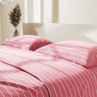 Постельное бельё Этель Дуэт Pink stripes 143х215см-2шт, 220х240см, 70х70см-2шт, 100% хлопок, поплин