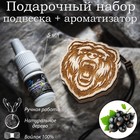 Ароматизатор подвесной из натурального дерева, набор: подвеска Медведь (дерево, войлок), парфюмированная пропитка Черная смородина, 5 мл - фото 318920161