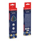 Карандаш чернографитный, ErichKrause «Metallic», HB, грифель d=2.2 мм, с ластиком, трехгранный, дерево, микс 9073814