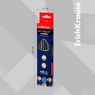 Карандаш чернографитный, ErichKrause «Metallic», HB, грифель d=2.2 мм, с ластиком, трехгранный, дерево, микс 9073814