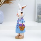 Фигура "Зайка с корзинкой лаванды" белый, 7х8х23см - фото 24440463