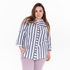 Рубашка женская, цвет серый/белый, размер 46 - фото 9795364