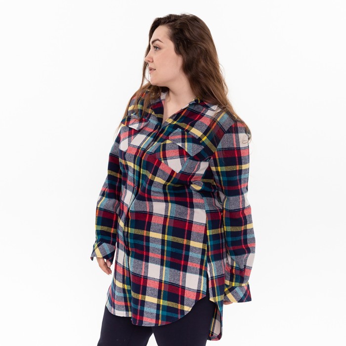 Платье рубашка, цвет тёмно-синий МИКС, размер 48 54729