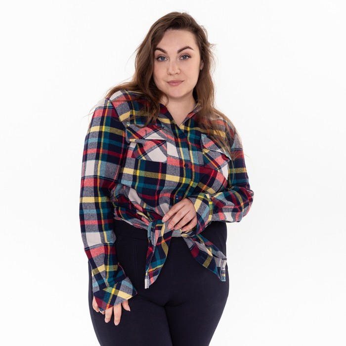 Платье рубашка, цвет тёмно-синий МИКС, размер 48 54729