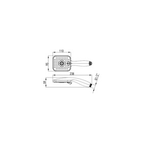 

Душевая лейка Lemark LM8054C, ручная, 95 х 238 мм, 3 функции, хром