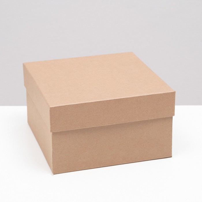 Подарочная коробка крафт, 20 х 20 х11,5 см - Фото 1