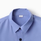 Школьная рубашка для мальчика, цвет тёмно-голубой, рост 128 см - Фото 2