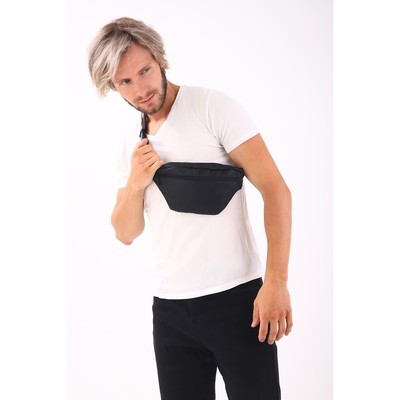 Поясная сумка на молнии «Сакси», 33×5×13.5, чёрная
