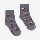 Носки детские "Spider-Man", цвет серый, размер 16 (26-28) - фото 53933426