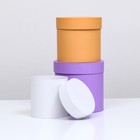 Набор круглых коробок 3 в 1 "Краски", ассорти , 18 х 18 х 18 - 14 х 14 х 14 см - фото 24301884