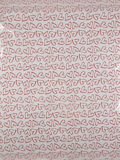 Плёнка для цветов глянцевая «Сердца», 0,6 х 8 м