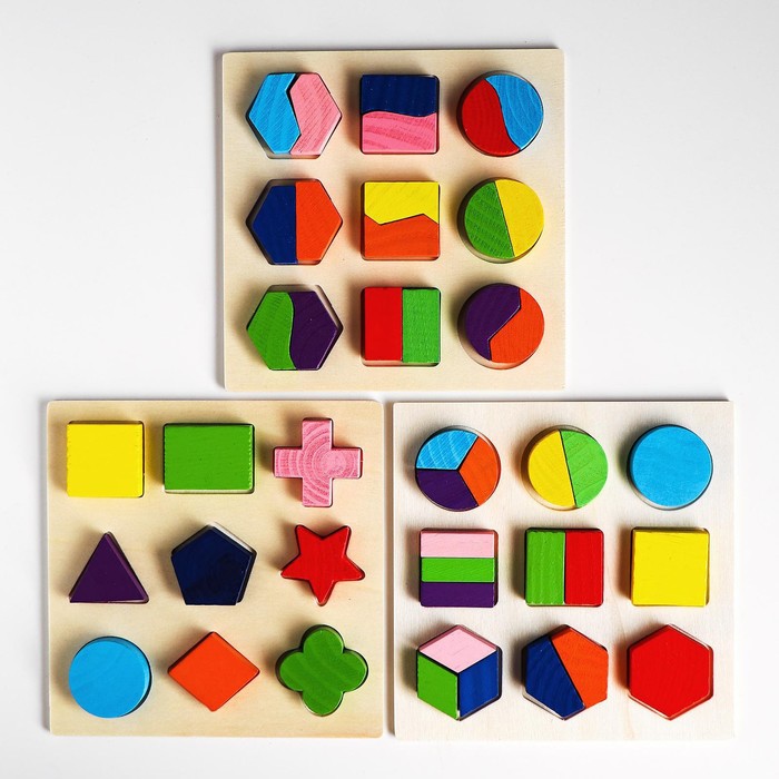 УЦЕНКА Головоломка «Логические фигуры», набор 3 штуки - Фото 1