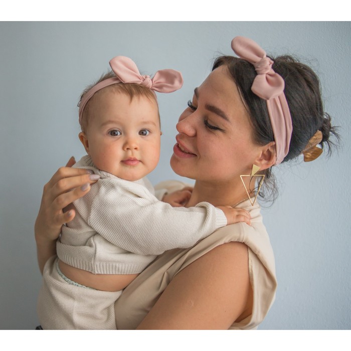 Набор повязок для мамы и дочки Baby of nature: pink - фото 1907463872