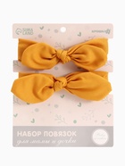 Повязка на голову для мамы и дочки Family look, 2 шт., оранжевый, Крошка Я - Фото 7