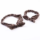 Набор повязок для мамы и дочки Leopard print - фото 3842472