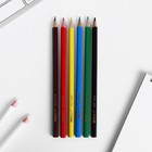 Карандаши цветные ArtFox STUDY, заточенные, шестигранные 6 цветов, корпус деревянный, картонная коробка с европодвесом. - Фото 3