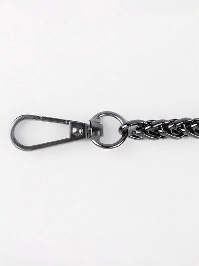 Цепочка для сумки, с карабинами, железная, 7×7 мм, 120 см, цвет чёрный никель
