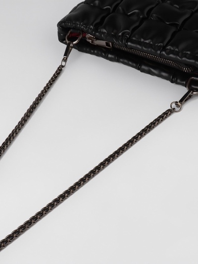 Цепочка для сумки, с карабинами, железная, 7×7 мм, 120 см, цвет чёрный никель