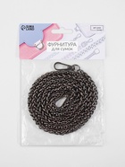 Цепочка для сумки, с карабинами, железная, 7×7 мм, 120 см, цвет чёрный никель 7598520 - фото 319916091