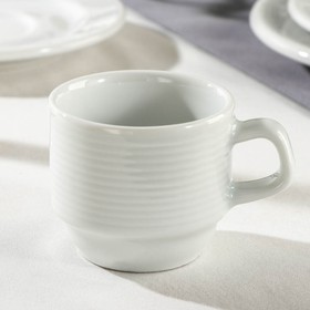 Чашка фарфоровая кофейная CORAL, 75 мл, цвет белый