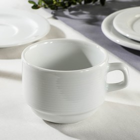 Чашка фарфоровая чайная CORAL, 250 мл, цвет белый