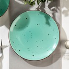 Тарелка фарфоровая плоская DOTS menta, d=16,5 см, цвет бирюзовый - фото 9796980