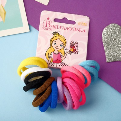 Резинки для волос Выбражулька «Махрушка», набор 20 шт., однотон, 2.5 см