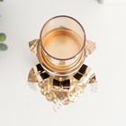 Подсвечник металл на 1 свечу "Цветок. Ажурная подставка" золото, чёрный 32х9,5х9,5 см - фото 25495491