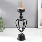 Подсвечник металл на 1 свечу "Физалис" чёрный 39х9х9 см - фото 21635848