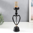 Подсвечник металл на 1 свечу "Физалис" чёрный 39х9х9 см - фото 21635849