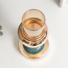 Подсвечник металл на 1 свечу "Стиляги" золото и сине-зелёный 26х10х10 см - фото 25495503