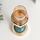 Подсвечник металл на 1 свечу "Стиляги" золото и сине-зелёный 32х10х10 см - фото 25495504