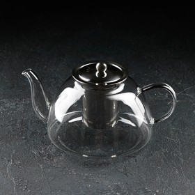 Чайник стеклянный заварочный «Жак», 1,5 л, 23×16×13,5 см, металлическое сито